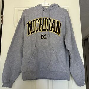 Vintage Michigan University College Sweatshirt Size Latge Gray Hoodie